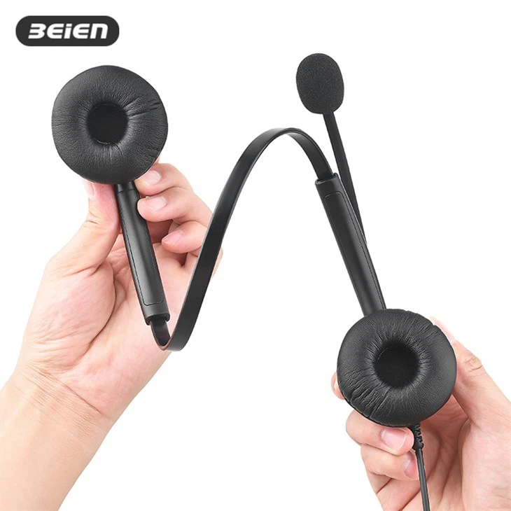 Dual-Ear Wired Headsets With USB