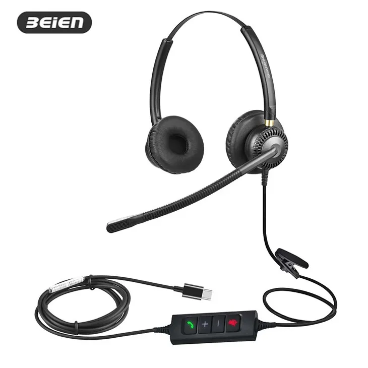 Binaural ENC Type-C Headset For Office