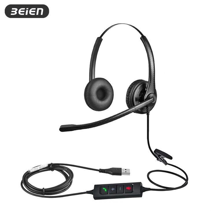 Over Ear Dual Wired USB Headset With ENC