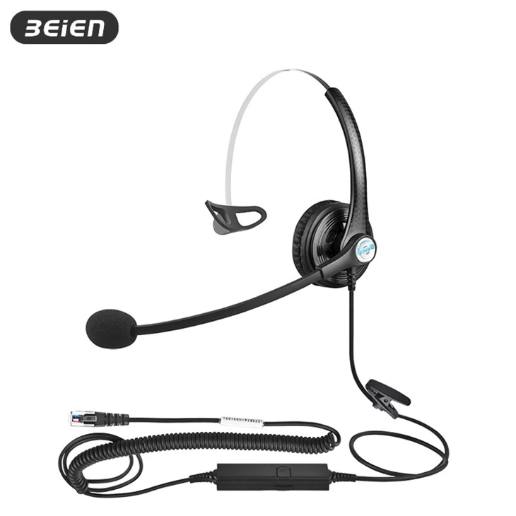 Wired Rj9 Telephone Headset With Microphone For Call Center